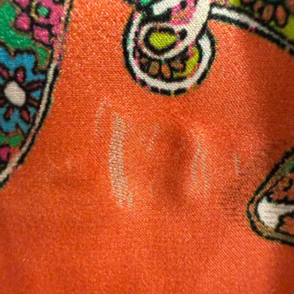 L'AGENCE Pink and Orange Paisley Silk Button-Up Blouse - Picture 4 of 4
